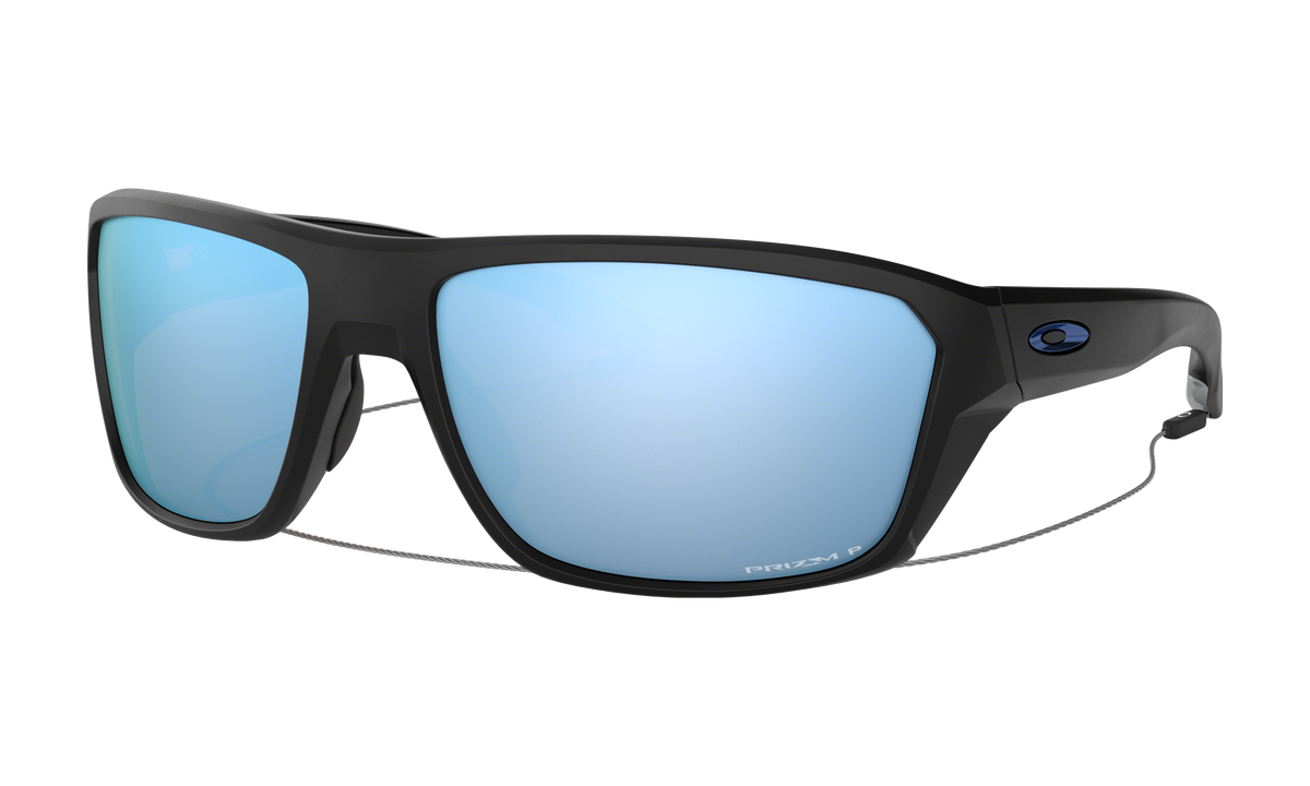 Men's Oakley Split Shot Sunglasses in Matte Black Prizm Deep Water Polarized 