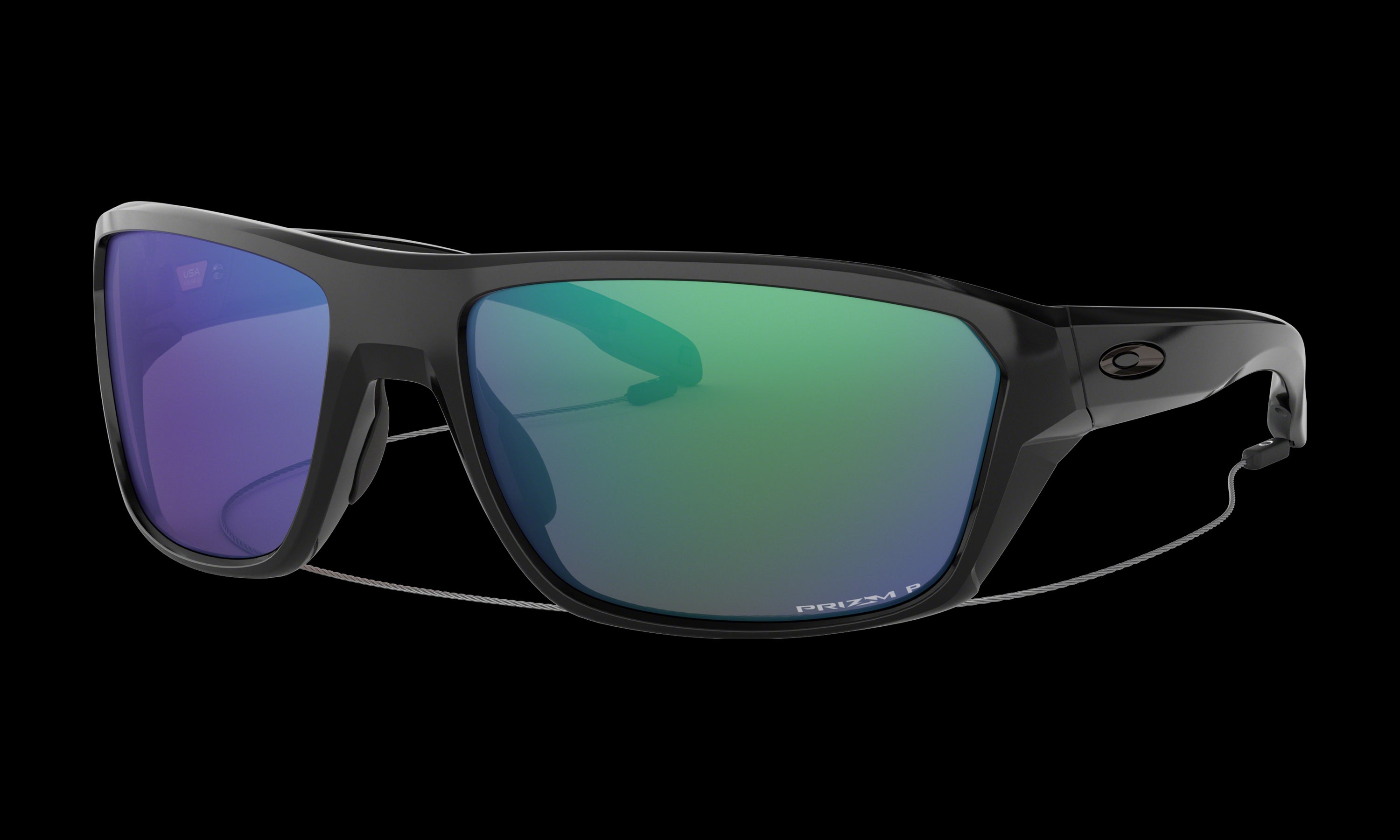 Men's Oakley Split Shot Sunglasses in Polished Black Prizm Shallow Water Polarized 