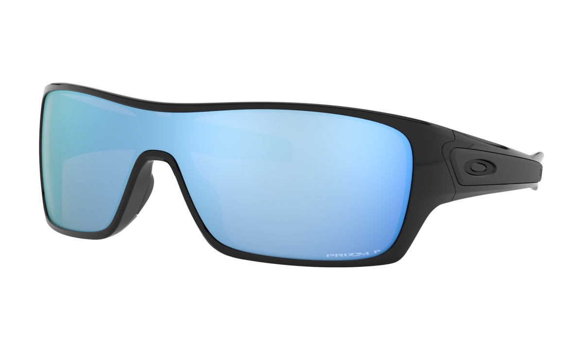 Men's Oakley Turbine Rotor Sunglasses in Polished Black Prizm Deep Water Polarized