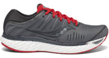 Saucony Men's Hurricane 22 Running Shoe in Charcoal/Red from the side
