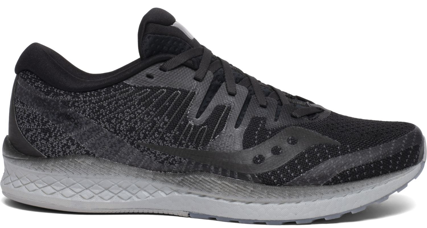 Saucony Men's Liberty Iso 2 Running Shoe in Blackout from the side