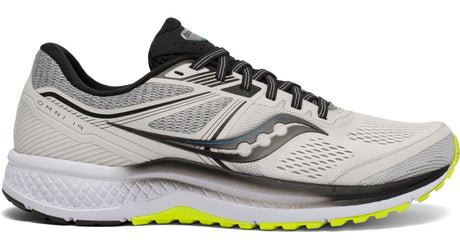 Men's Saucony Omni 19 Running Shoe in Fog/Citrus from the side