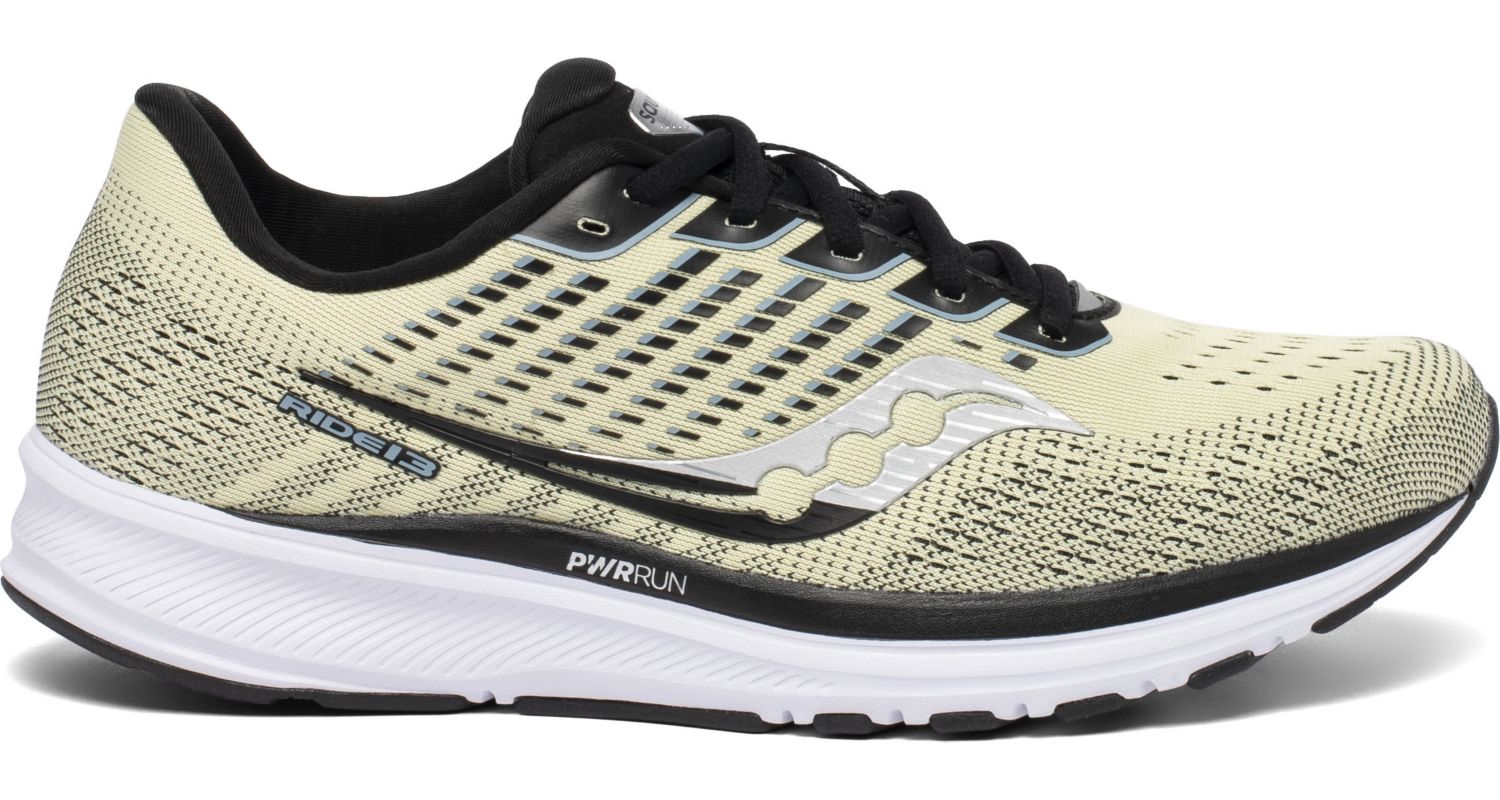 Saucony Men's Ride 13 Running Shoe in Glade/Black from the side