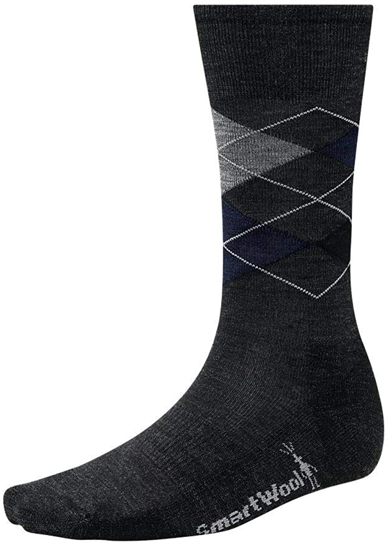 Men's Smartwool Diamond Jim Crew Sock Deep Navy Heather-Desert Sand H in front