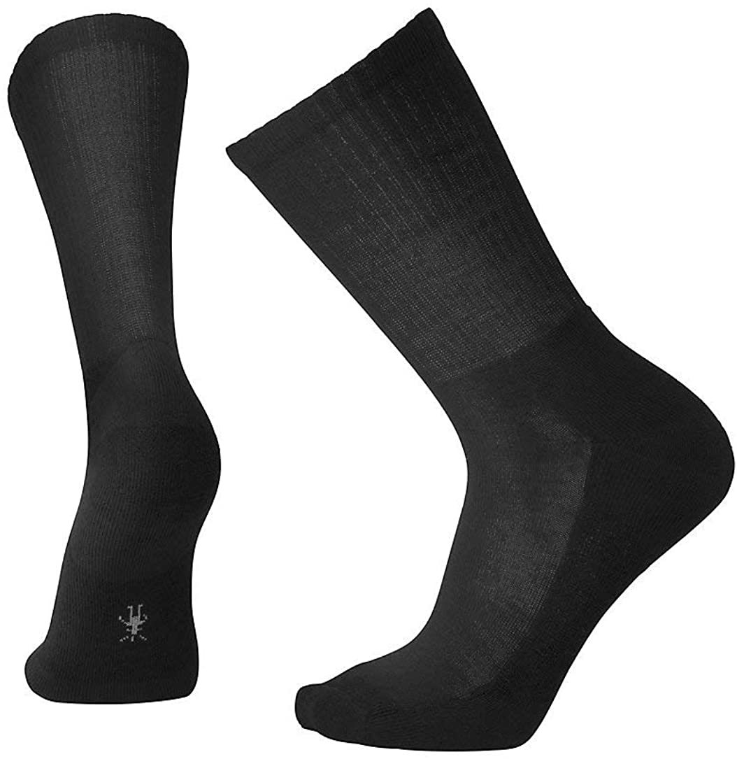 Men's Smartwool Heathered Rib Crew Sock in Black from the side
