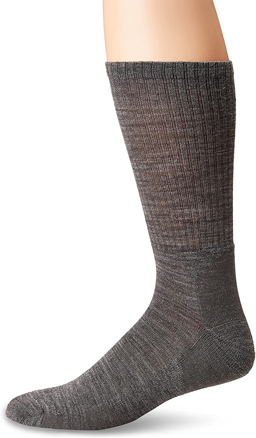 Men's Smartwool Heathered Rib Crew Sock in Medium Gray from the side