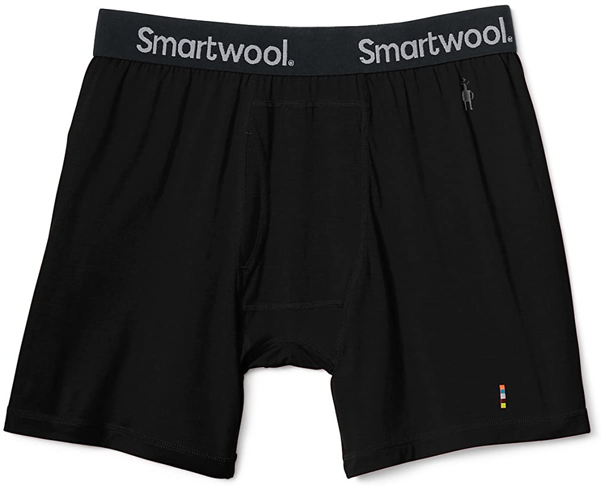 Men's Smartwool Merino 150 Boxer Brief in Black from the side view
