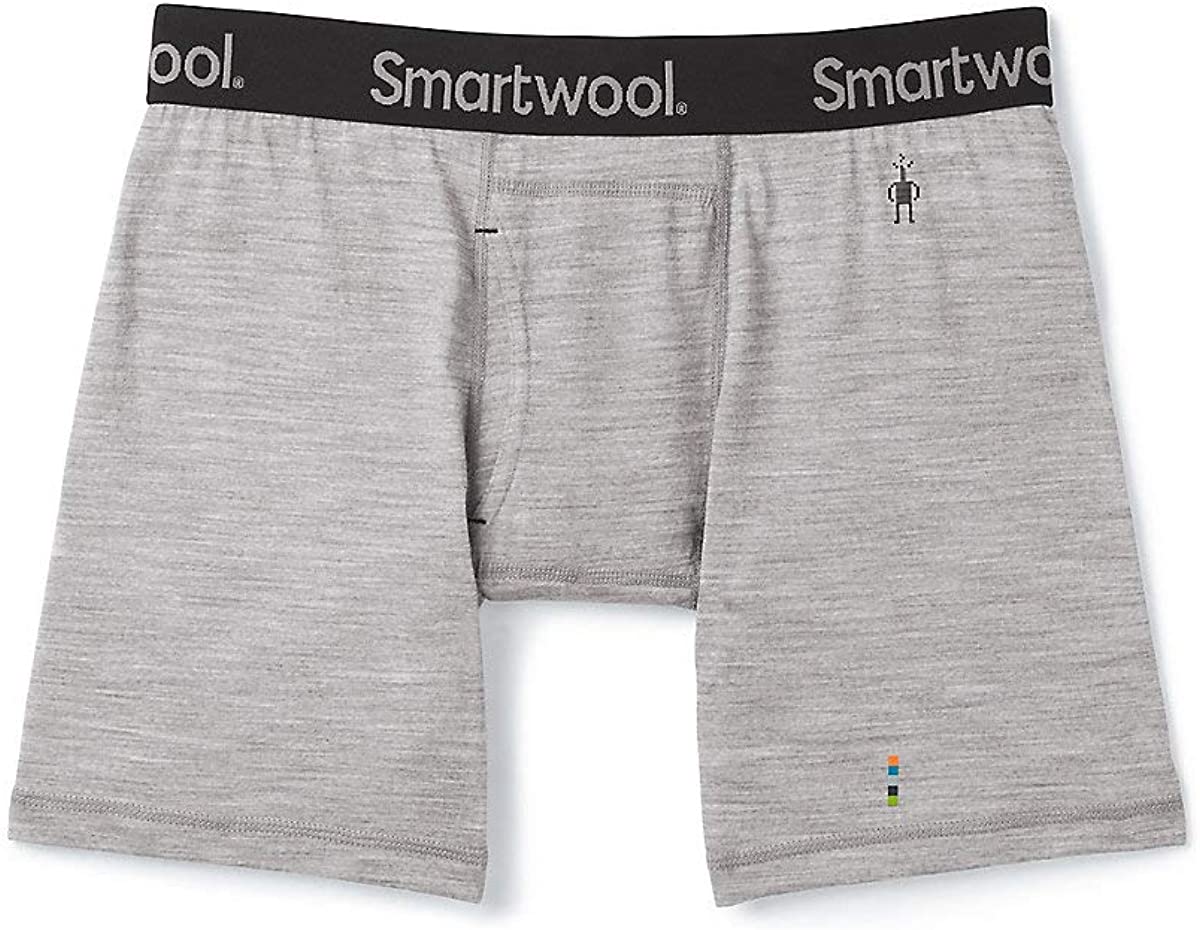 Men's Smartwool Merino 150 Boxer Brief in Light Gray Heather from the side view