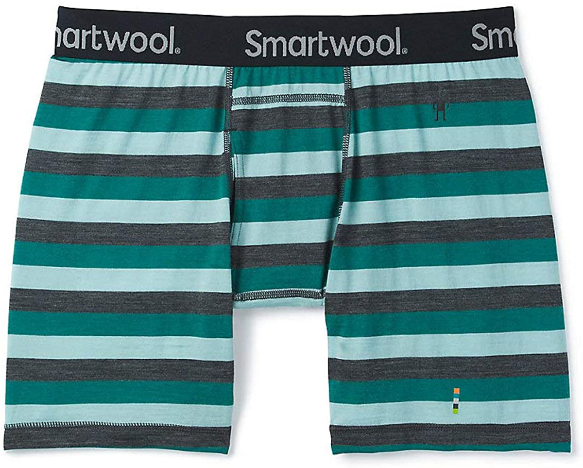 Men's Smartwool Merino 150 Boxer Brief in Pacific Stripe from the side view