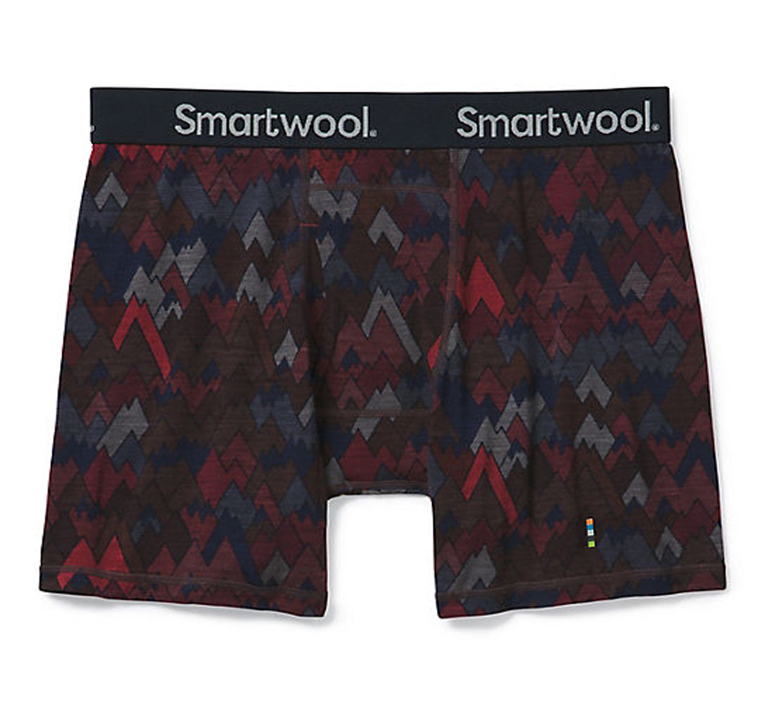 Men's Smartwool Merino 150 Print Boxer Brief Boxed in Tibetan Red Mountains For Days Print