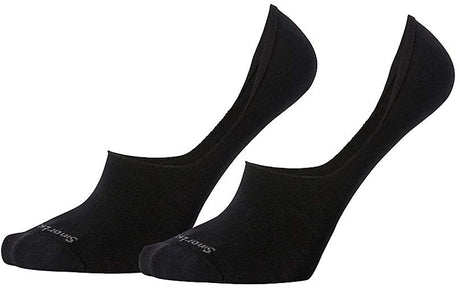 Men's Smartwool No Show 2 Pack Socks in Black from the front view