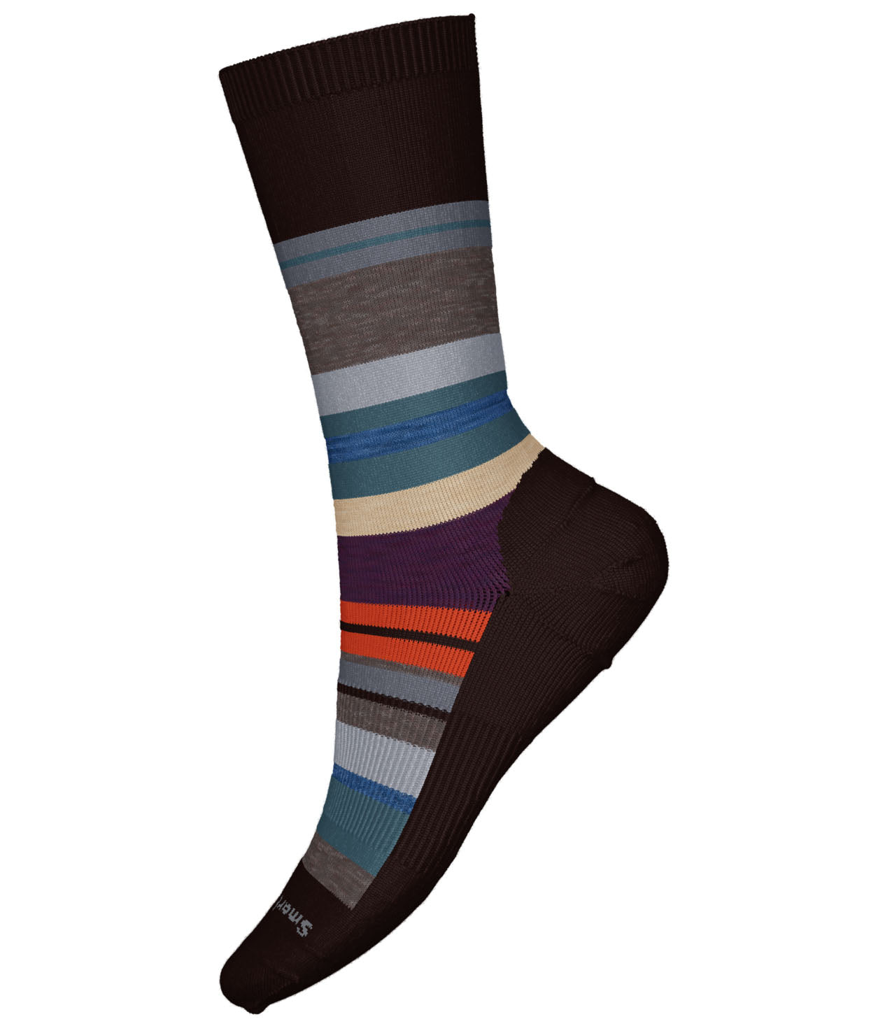 Men's Smartwool Saturnsphere Sock in Chestnut-Pine Gray from the side view