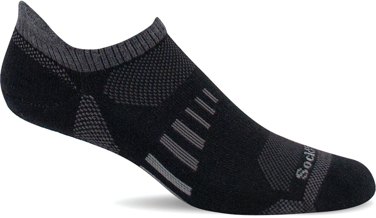 Men's Sockwell Ascend II Micro Moderate Compression Sock in Black from the front view