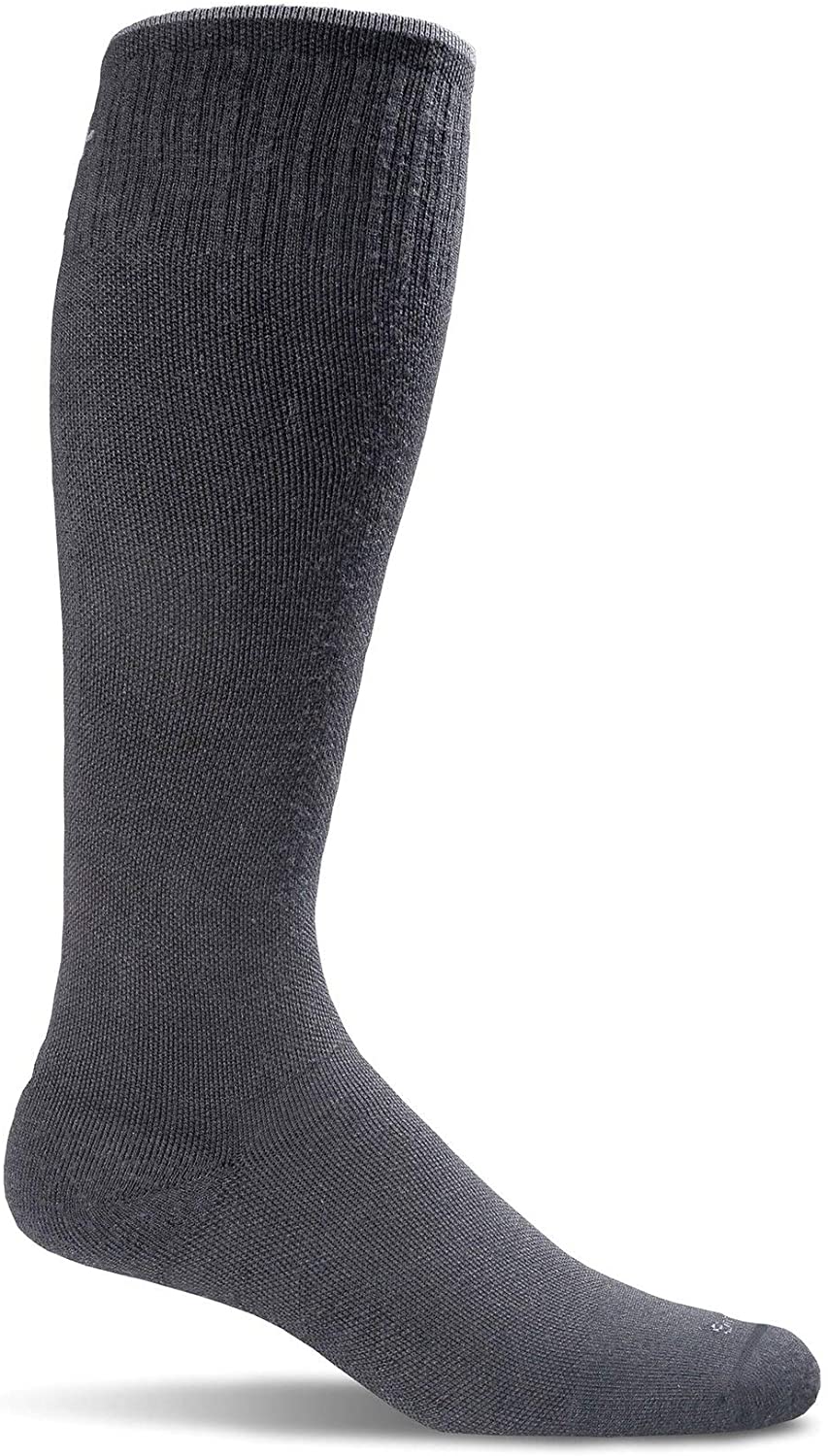 Sockwell Men's Circulator Moderate Graduated Compression Sock in Black from the side