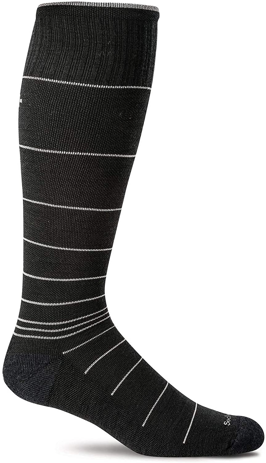 Sockwell Men's Circulator Moderate Graduated Compression Sock in Black 2 from the side
