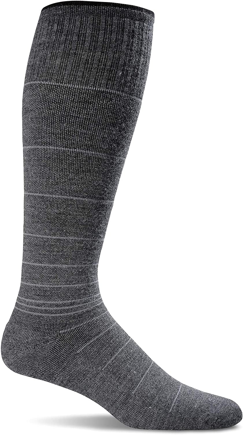 Sockwell Men's Circulator Moderate Graduated Compression Sock in Charcoal from the side