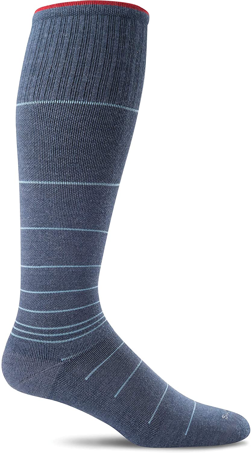 Sockwell Men's Circulator Moderate Graduated Compression Sock in Denim from the side