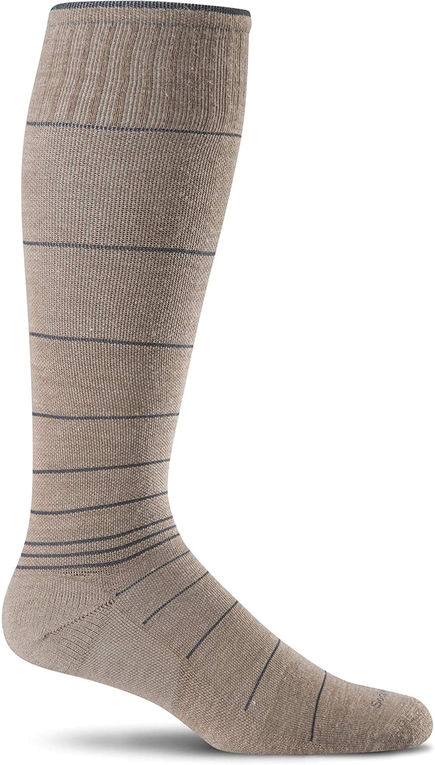 Sockwell Men's Circulator Moderate Graduated Compression Sock in Khaki from the side