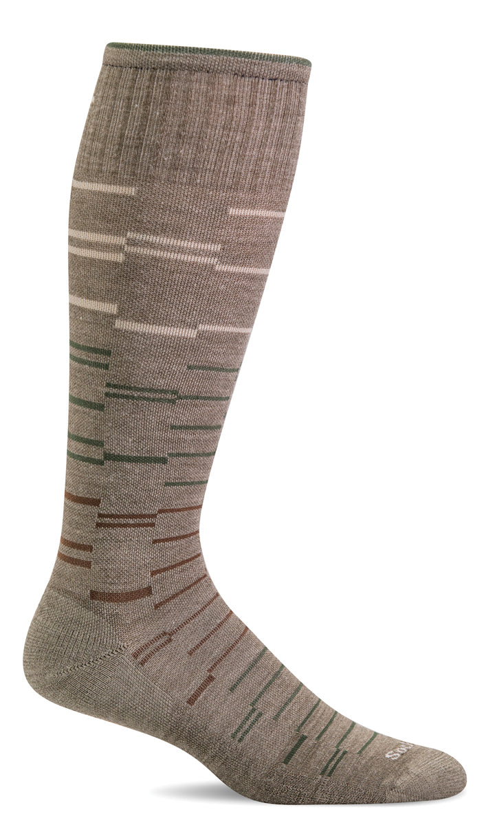 Men's Sockwell Dashing Moderate Graduated Compression Sock in Khaki from the front view