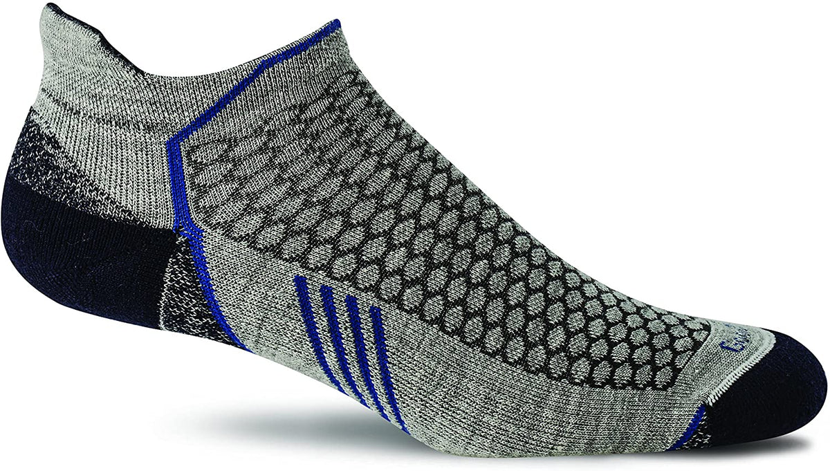 Sockwell Men's Incline Micro Moderate Compression Sock in Grey from the side