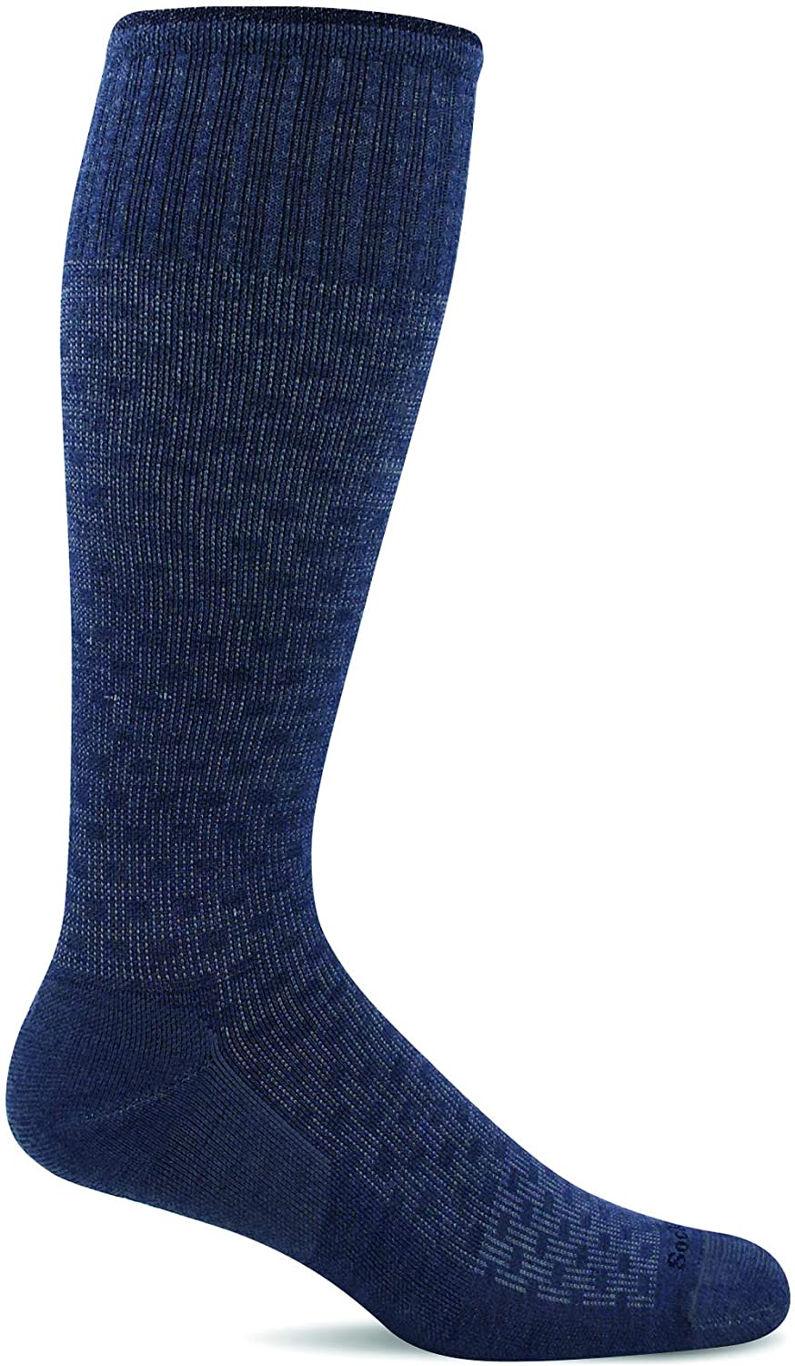 Sockwell Men's Shadow Box Moderate Graduated Compression Sock in Denim from the side