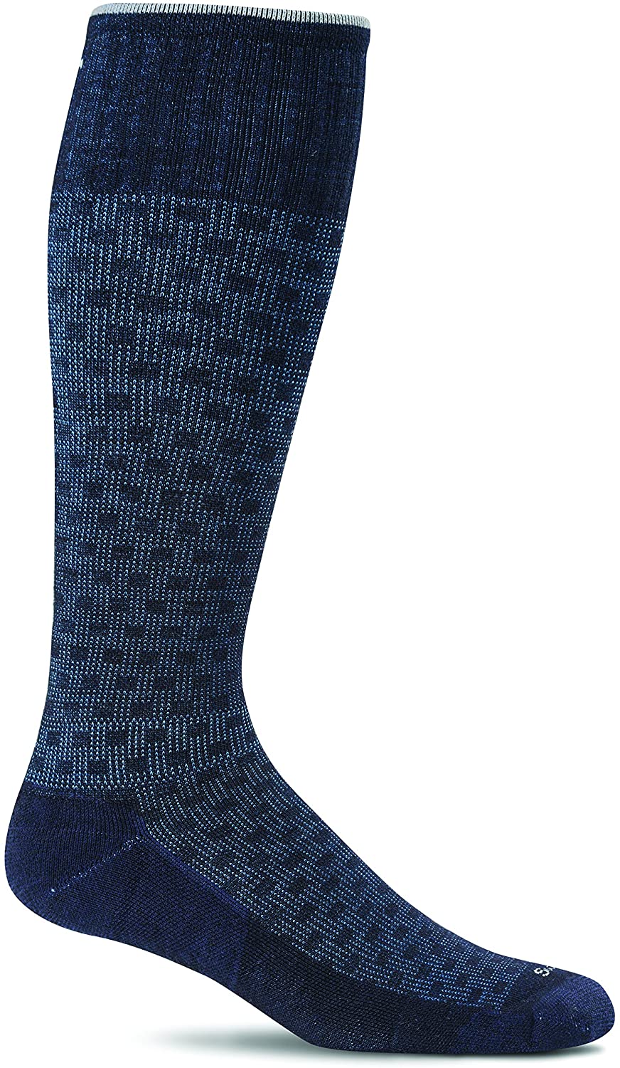 Sockwell Men's Shadow Box Moderate Graduated Compression Sock in Navy from the side