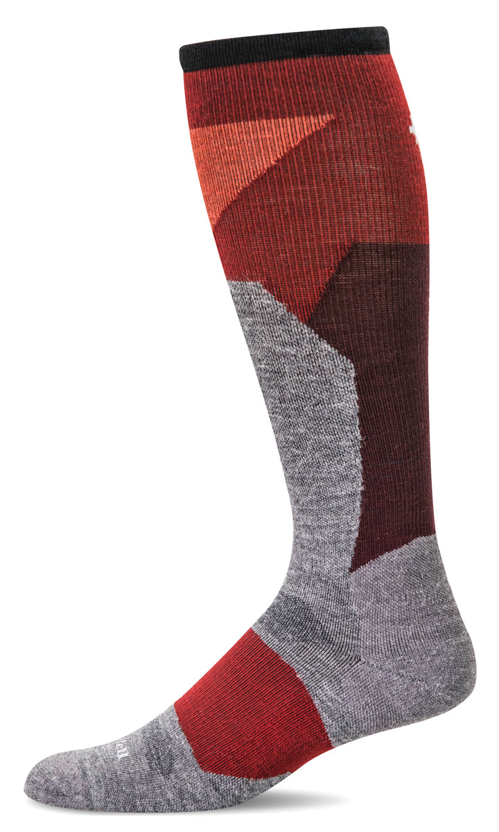 Men's Sockwell Ski Medium Compression Sock in Grey from the front view