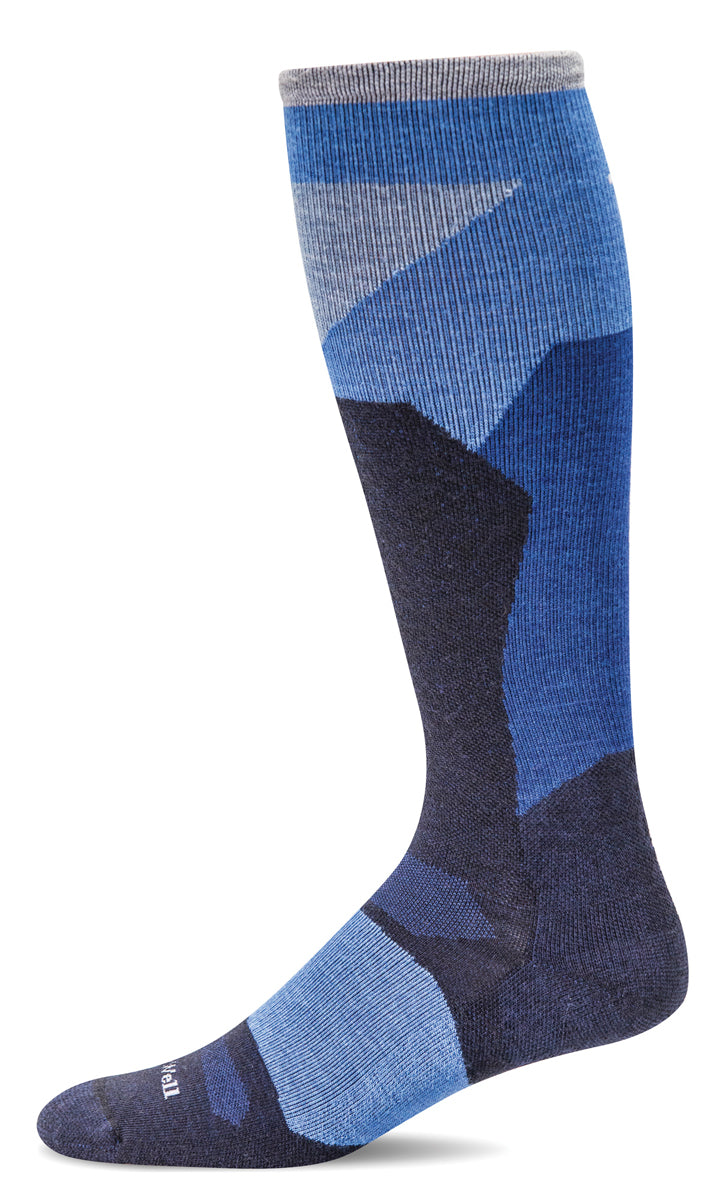 Men's Sockwell Ski Medium Compression Sock in Navy from the front view