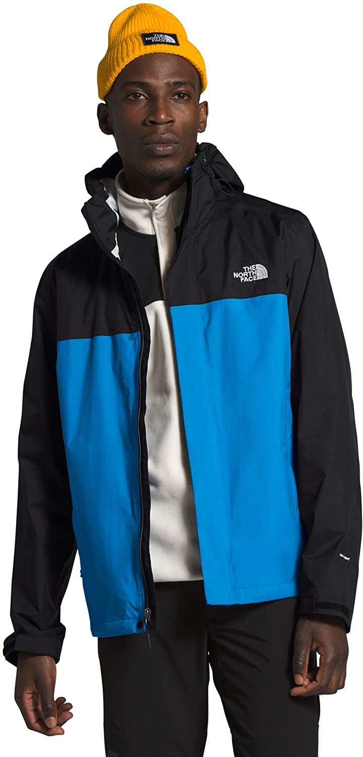 Men's The North Face Venture 2 Jacket in Clear Lake Blue/TNF Black from the front