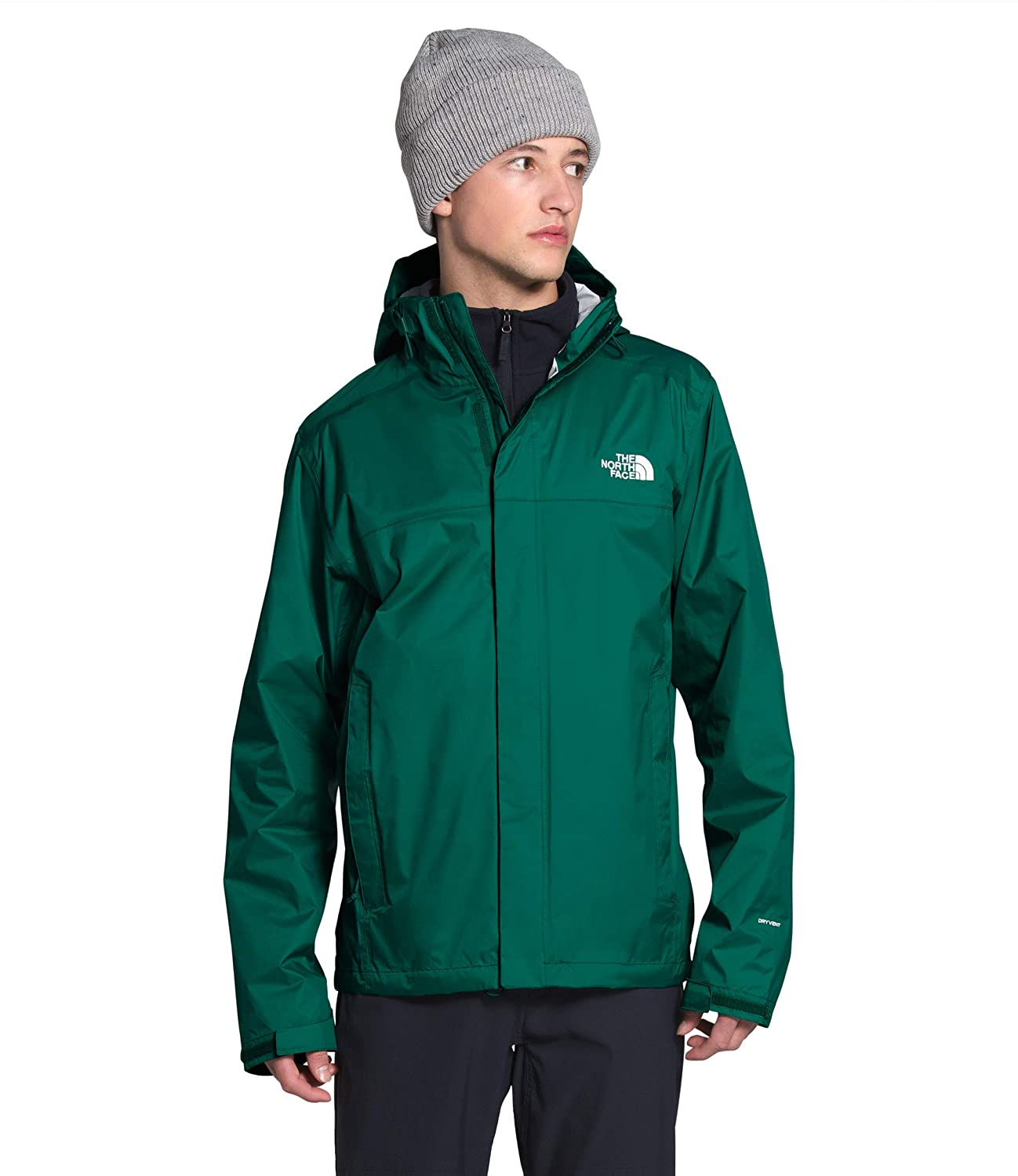 Men's The North Face Venture 2 Jacket in Evergreen from the front