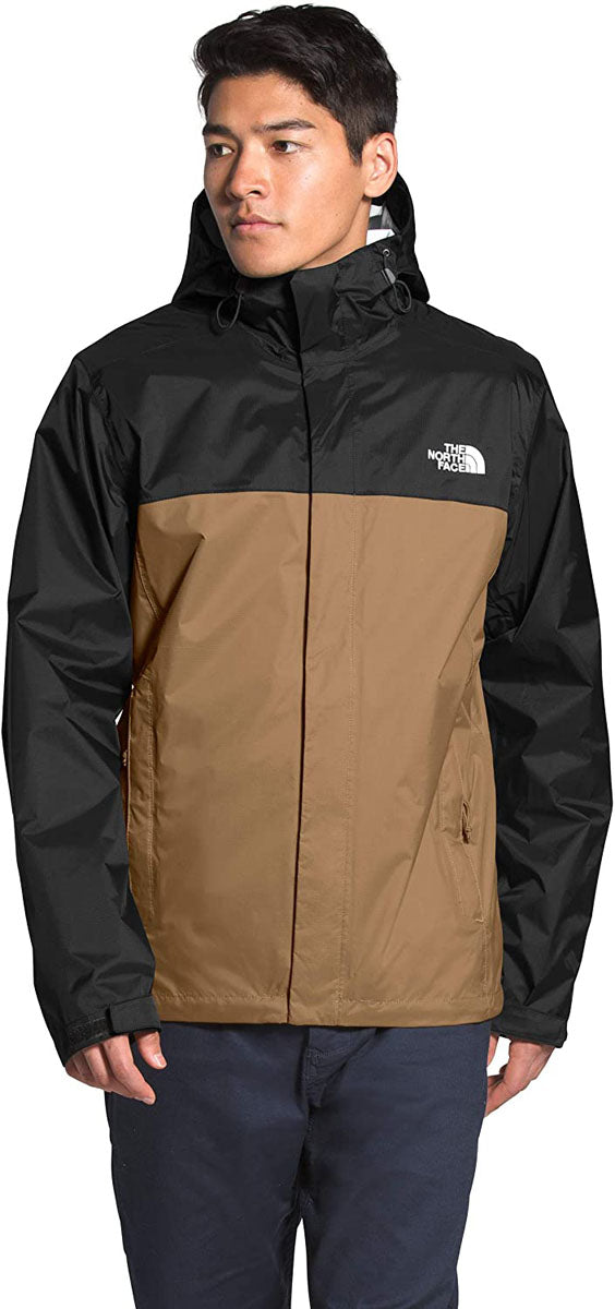 Men's The North Face Venture 2 Jacket in Utility Brown/TNF Black from the front