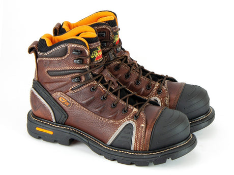 Thorogood Men's GEN-flex2® Series 6" Plain Lace-To-Toe Composite Safety Toe Work Boot in Brown from the side