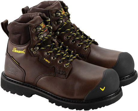 Thorogood Men's Metatarsal Guard I-MET2 6" Waterproof Composite Safety Toe Work Boot in Black Walnut