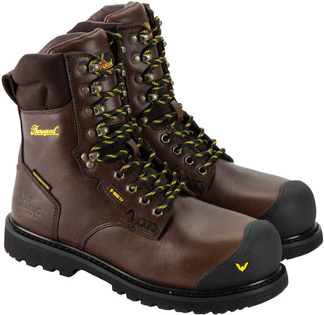Thorogood Men's Metatarsal Guard I-MET2 8" Waterproof Composite Safety Toe Work Boot in Black Walnut