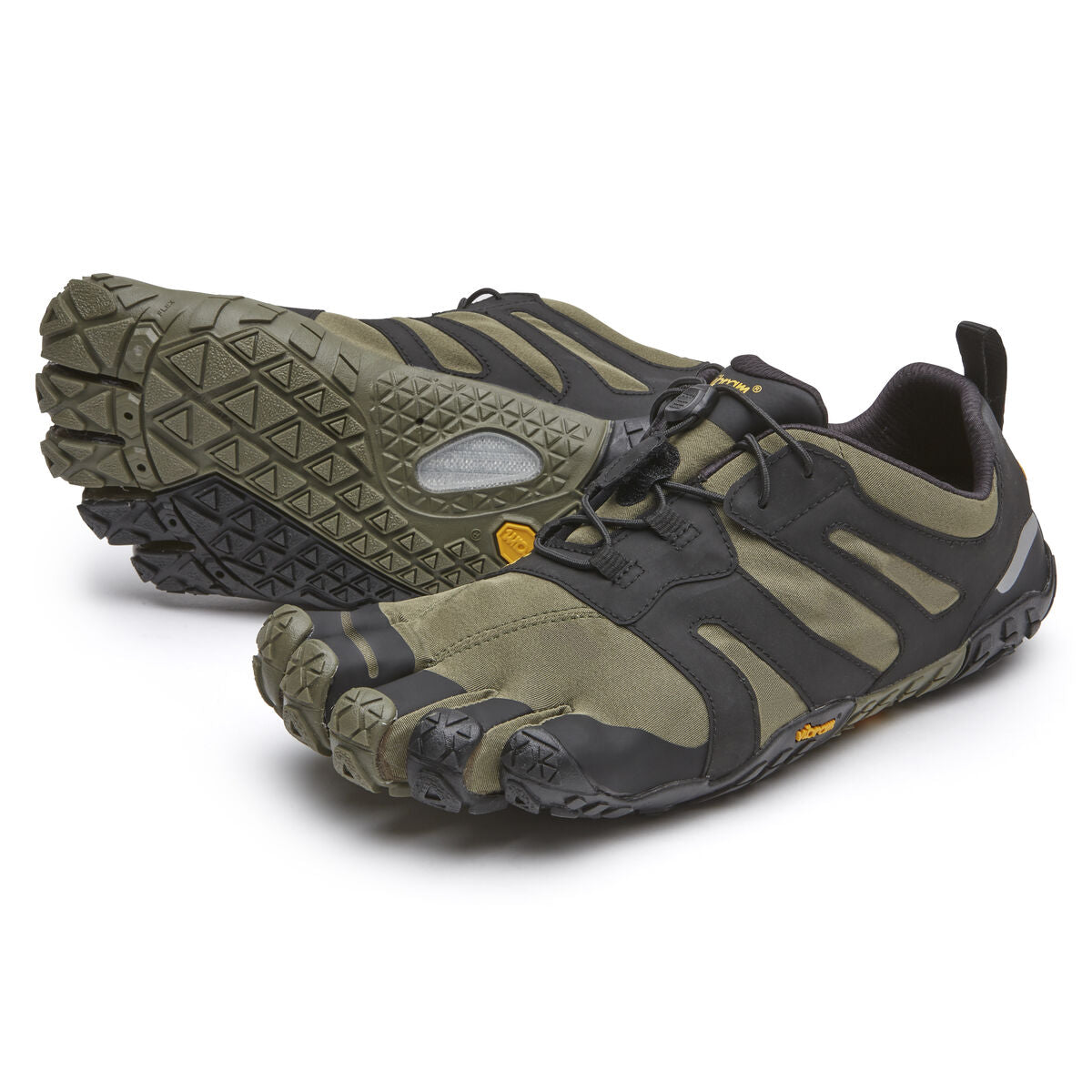 Men's Vibram Five Fingers V-Trail 2.0 Running Shoe in Ivy/Black from the front
