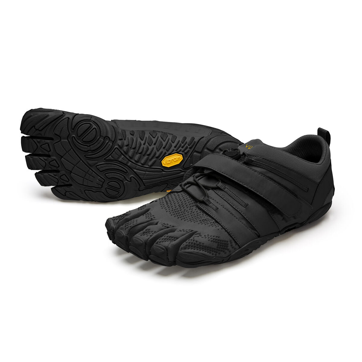 Men's Vibram Five Fingers V-Train 2.0 Fitness and Training Shoe in Black/Black from the front