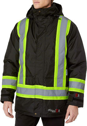 Men's Viking Freezer Insulated Journeyman 300D Flame Resistant Parka in Black from the front