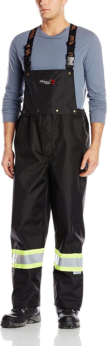 Men's Viking Journeyman 300D Flame Resistant Bib Pant in Black from the front