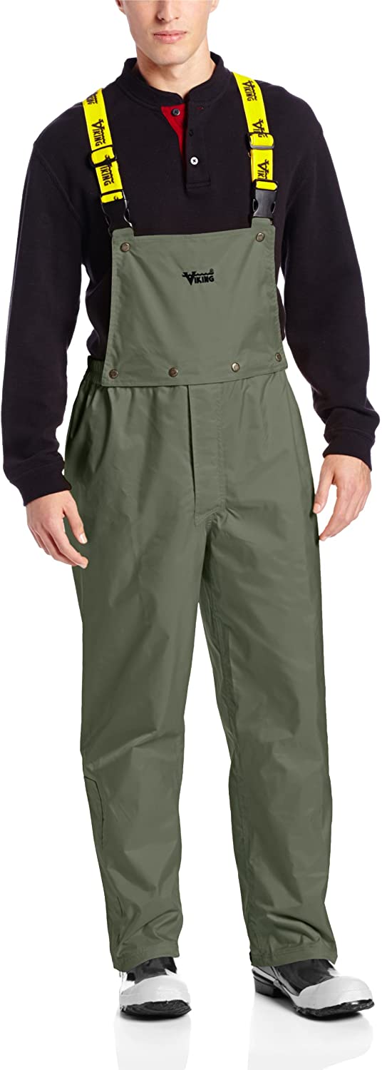 Men's Viking Journeyman 420D Industrial Bib Pant in Green from the front