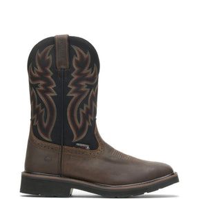 Wolverine Men's Rancher Waterproof Steel-Toe Wellington Boot in Black/Brown