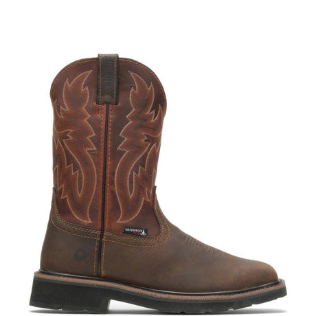 Wolverine Men's Rancher Waterproof Steel-Toe Wellington Boot in Rust/Brown