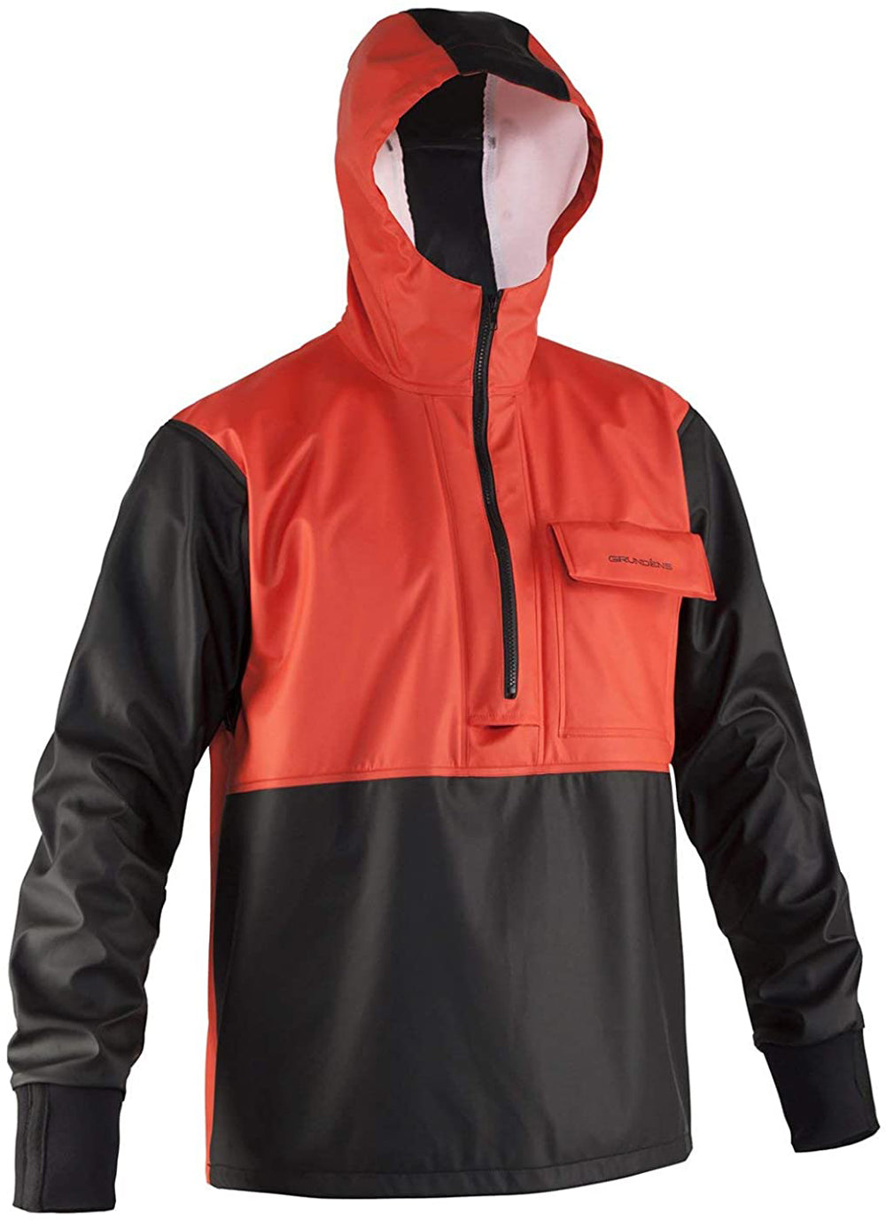 Neptune Anorak in Orange color from the front view