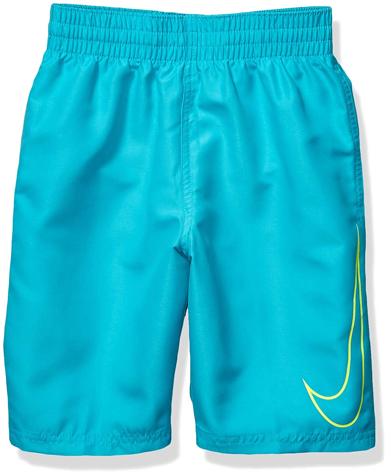 Boy's Nike Big Swoosh Solid Lap Volley Short Swim Trunk in Oracle Aqua color from the front
