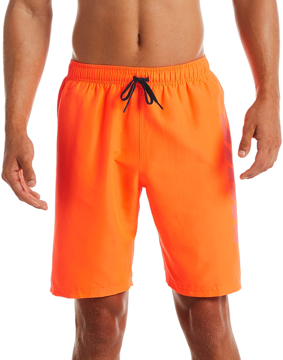 Men's Nike Logo Volley Short Swim Trunk in Total Orange color from the front