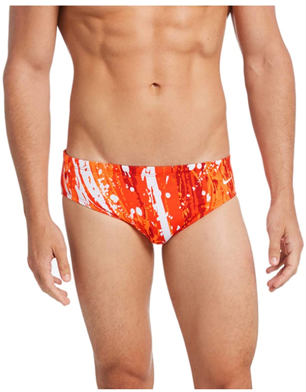 Nike Swim Men's Brief in Team Orange color from the front