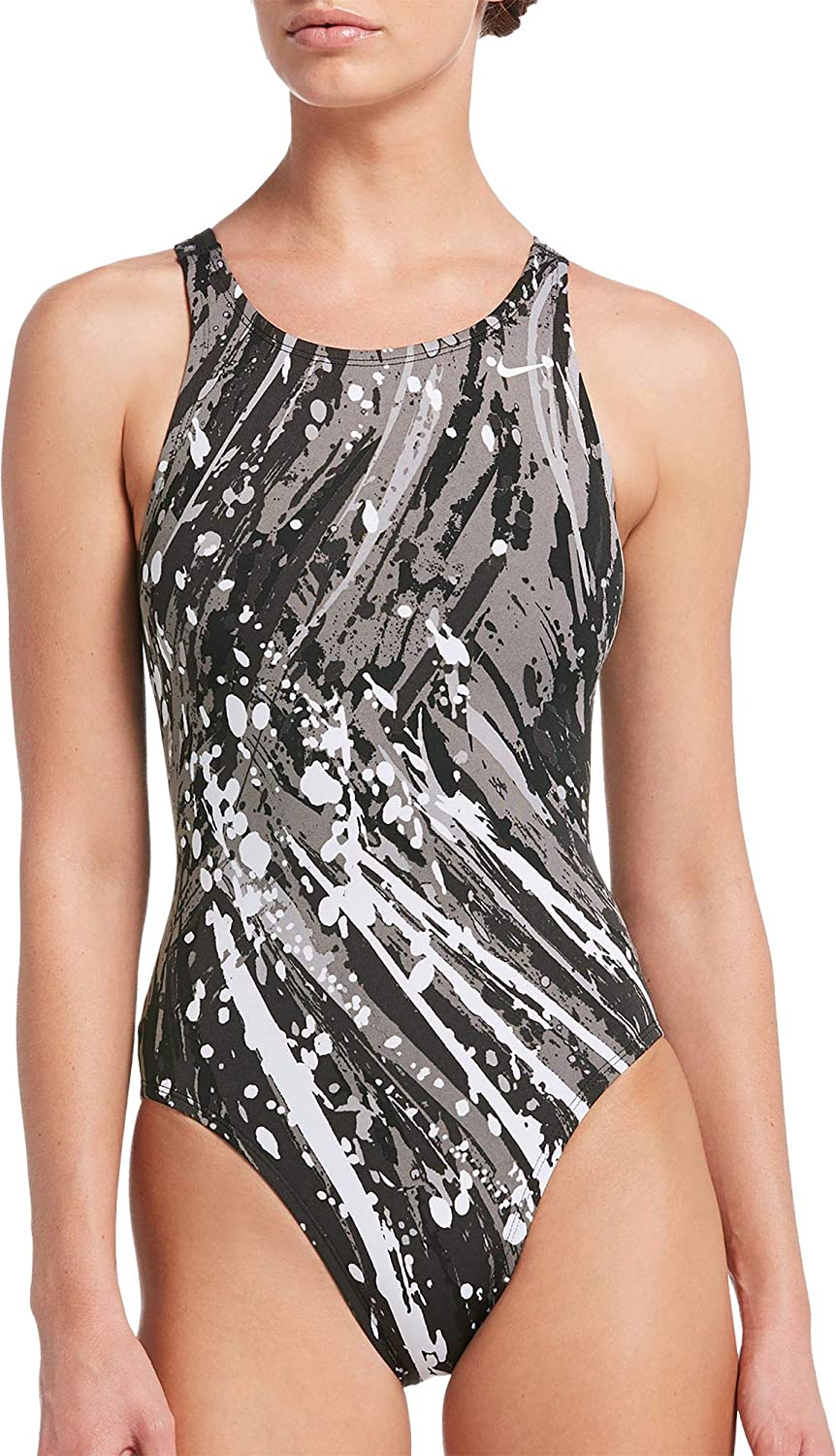 Nike Swim Women's Fast Back One Piece in Black color from the front