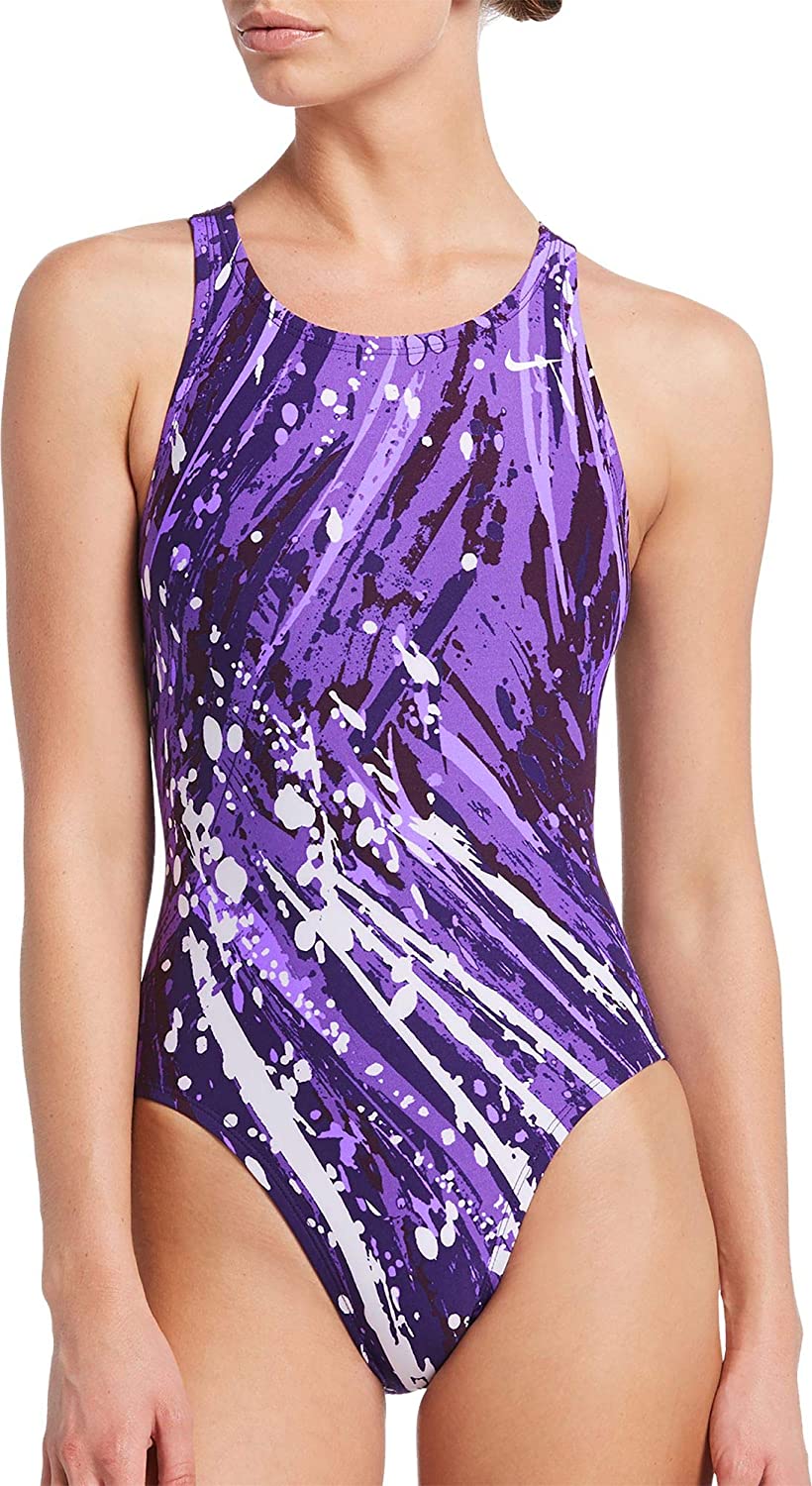 Nike Swim Women's Fast Back One Piece in Court Purple color from the front