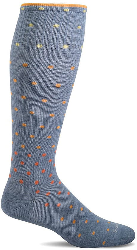 Sockwell Women's On the Spot Sock in Bluestone color from the side