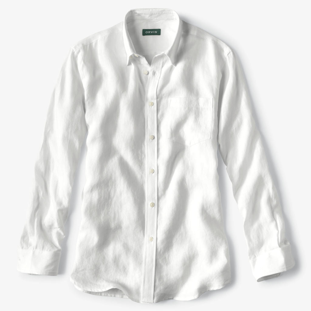 Men's Orvis Pure Linen Long-Sleeved Shirt | Linen, Washable, Comfortable Outdoor Equipped Men's Orvis Pure Linen Long-Sleeved Shirt | Linen, Washable, Comfortable Outdoor Equipped