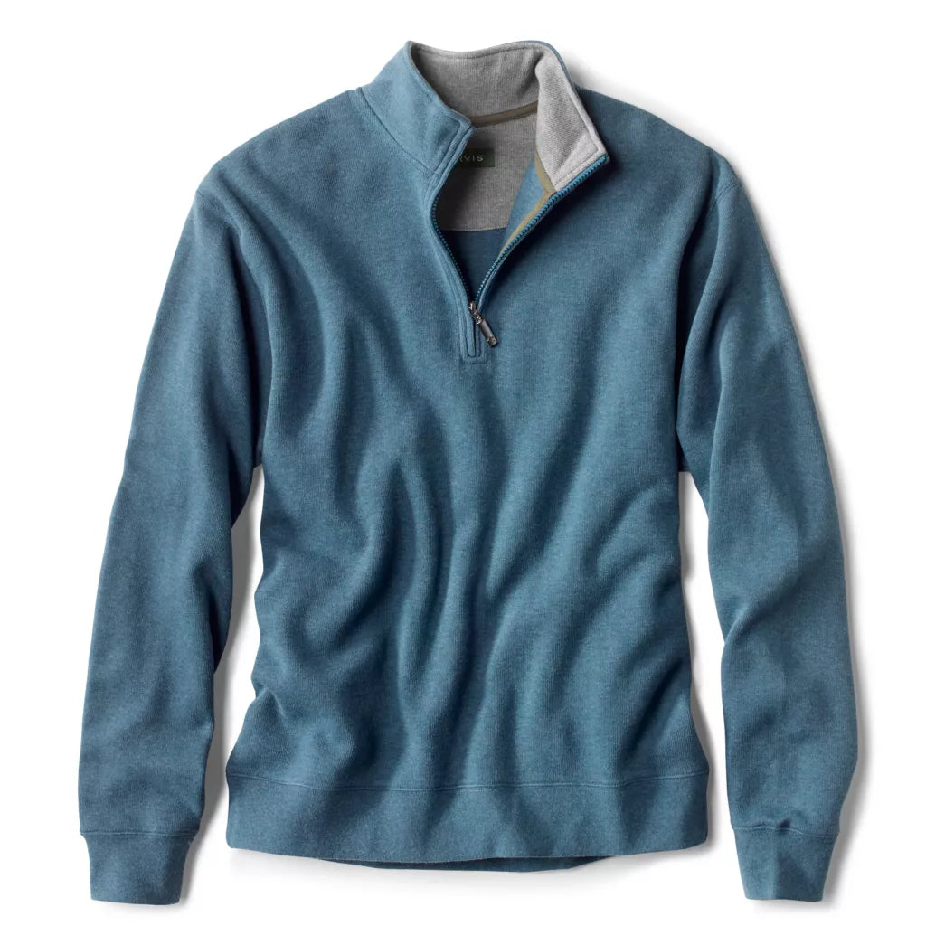 Orvis Men's Signature Softest Quarter-Zip Pullover in Blue